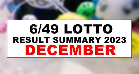 6/49 Lotto Result Summary 2023 For The Month Of October.